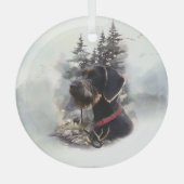 Deutsches Drahthaar Pointer, GWP Ornament Aus Glas (Vorderseite)