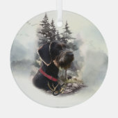 Deutsches Drahthaar Pointer, GWP Ornament Aus Glas (Rückseite)