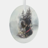 Deutsches Drahthaar Pointer, GWP Ornament Aus Glas (Vorderseite Rechts)