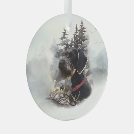 Deutsches Drahthaar Pointer, GWP Ornament Aus Glas (Vorderseite Rechts)