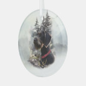 Deutsches Drahthaar Pointer, GWP Ornament Aus Glas (Vorderseite links)