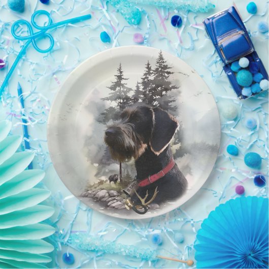 Deutsches Drahthaar Pointer, GWP Pappteller (Party)