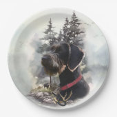 Deutsches Drahthaar Pointer, GWP Pappteller (Vorderseite)