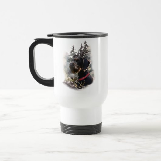 Deutsches Drahthaar Pointer, GWP Reisebecher (Links)