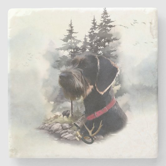 Deutsches Drahthaar Pointer, GWP Steinuntersetzer (Vorderseite)