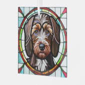 Deutsches Drahthaar Pointer "Hartglas" Ornament Aus Glas (Vorderseite links)