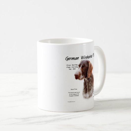 Deutsches Drahthaar Pointer History Design Kaffeetasse (VorderseiteRechts)