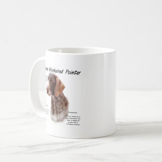 Deutsches Drahthaar Pointer History Design Kaffeetasse (Vorderseite Links)
