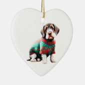 Deutsches Drahthaar Pointer in Weihnachts-Sweater Keramik Ornament (Rechts)