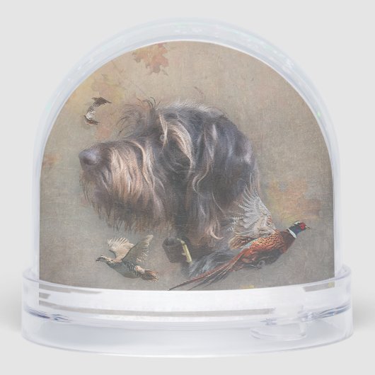 Deutsches Drahthaar Pointer, Jagd Schneekugeln (Rückseite)