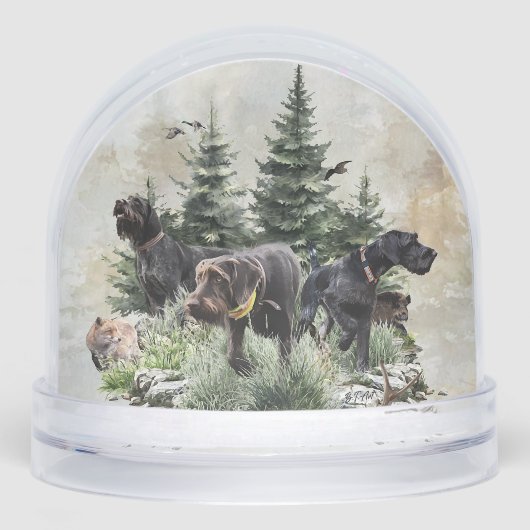 Deutsches Drahthaar Pointer, Jagd Schneekugeln (Vorderseite)