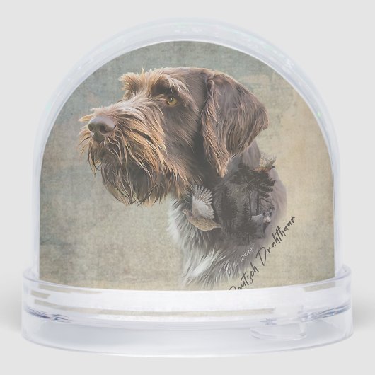 Deutsches Drahthaar Pointer, Jagd Schneekugeln (Rückseite)