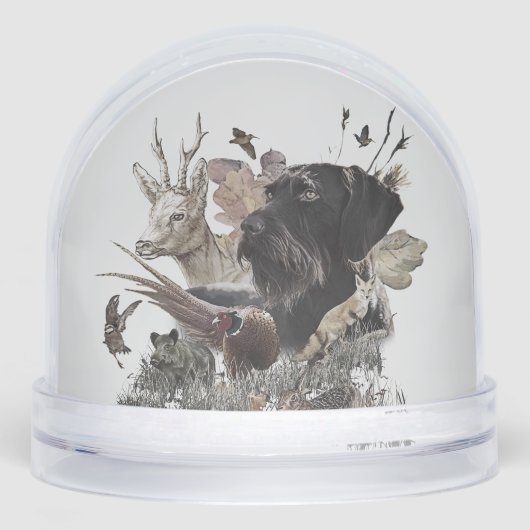 Deutsches Drahthaar Pointer, Jagd Schneekugeln (Vorderseite)