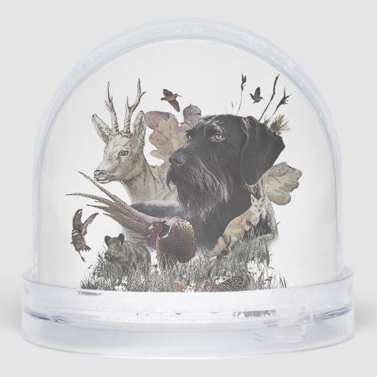 Deutsches Drahthaar Pointer, Jagd Schneekugeln (Rückseite)