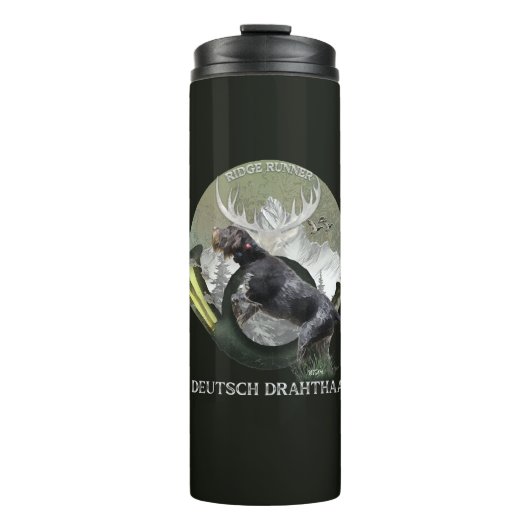 Deutsches Drahthaar Pointer, Jagdlogo Thermosbecher (Vorderseite)