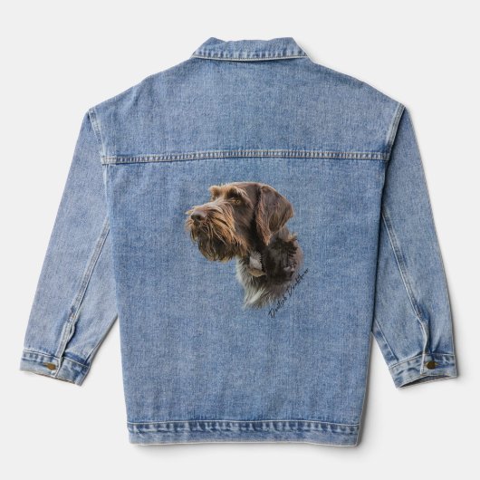 Deutsches Drahthaar Pointer Jeansjacke (Rückseite)