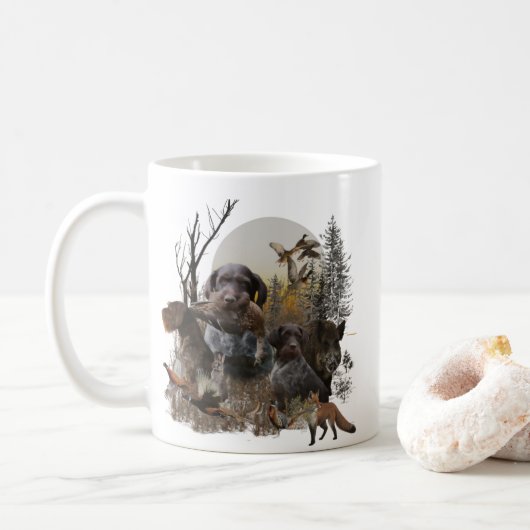 Deutsches Drahthaar Pointer Kaffeetasse (Mit Donut)