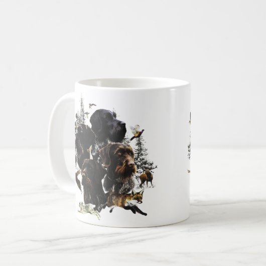 Deutsches Drahthaar Pointer Kaffeetasse (Vorderseite Links)