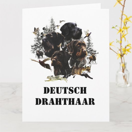 Deutsches Drahthaar Pointer Karte (Gelbe Blume)