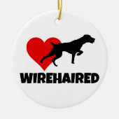 Deutsches Drahthaar Pointer Keramik Ornament (Vorne)