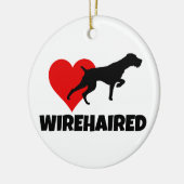 Deutsches Drahthaar Pointer Keramik Ornament (Links)