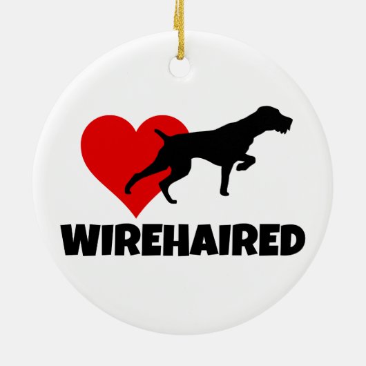 Deutsches Drahthaar Pointer Keramik Ornament (Hinten)