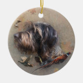 Deutsches Drahthaar Pointer Keramik Ornament (Vorne)