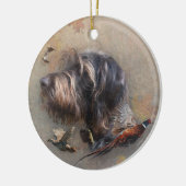 Deutsches Drahthaar Pointer Keramik Ornament (Links)