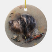 Deutsches Drahthaar Pointer Keramik Ornament (Hinten)