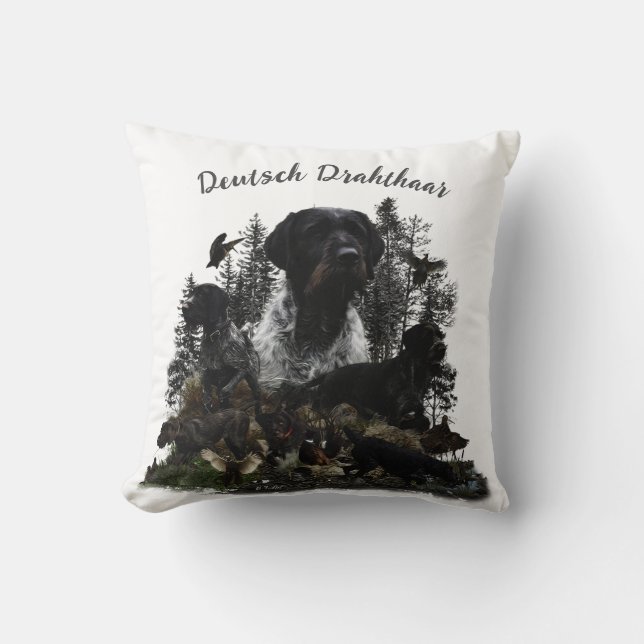 Deutsches Drahthaar Pointer Kissen (Vorderseite)