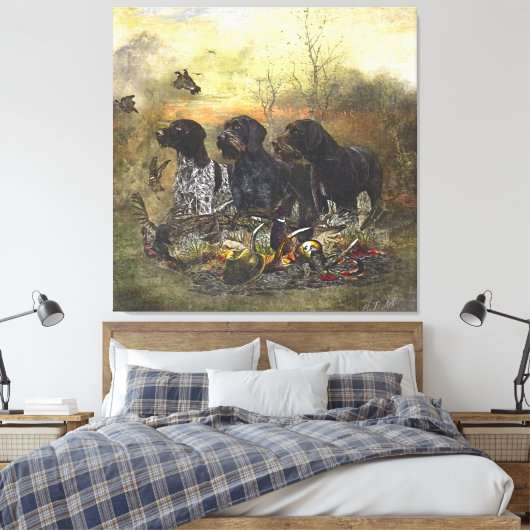Deutsches Drahthaar Pointer Leinwanddruck (Insitu (Schlafzimmer))