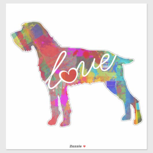 Deutsches Drahthaar Pointer Liebe Decal / Aufklebe Aufkleber (Blatt)