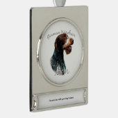 Deutsches Drahthaar Pointer Mama 2 Banner-Ornament Silber (Rechts)