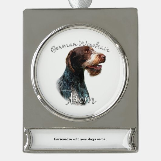 Deutsches Drahthaar Pointer Mama 2 Banner-Ornament Silber (Vorderseite)