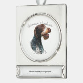 Deutsches Drahthaar Pointer Mama 2 Banner-Ornament Silber (Links)