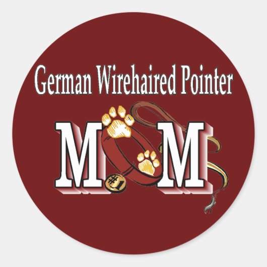 Deutsches Drahthaar Pointer Mama Geschenke Runder Aufkleber (Vorderseite)