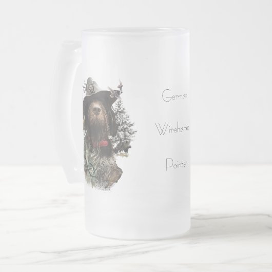 Deutsches Drahthaar Pointer Mattglas Bierglas (Vorderseite Links)