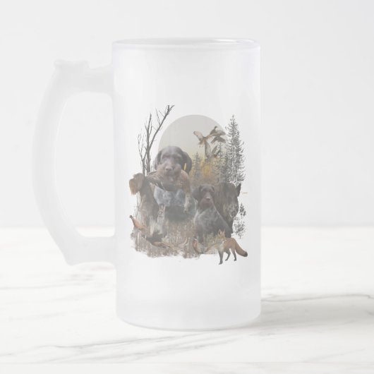 Deutsches Drahthaar Pointer Mattglas Bierglas (Links)