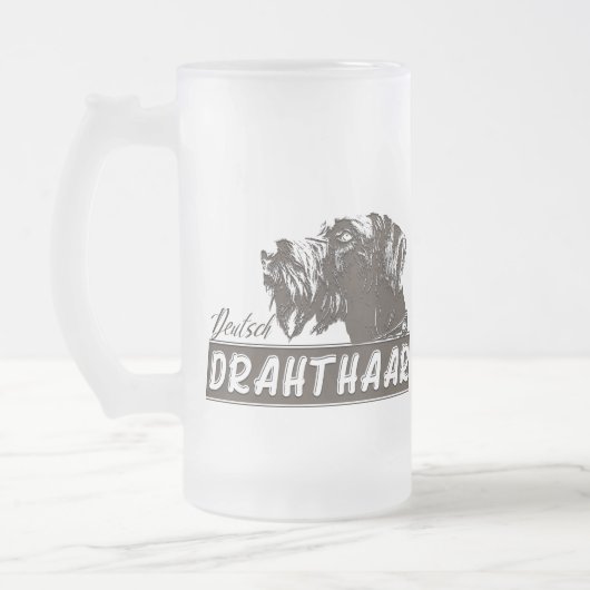 Deutsches Drahthaar Pointer Mattglas Bierglas (Links)