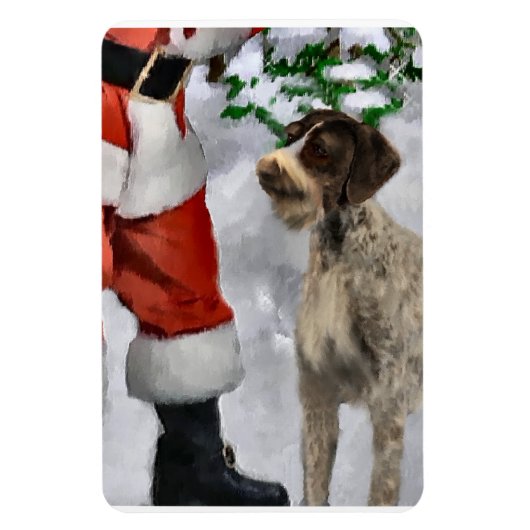 Deutsches Drahthaar Pointer mit Weihnachten Magnet (Vertikal)