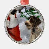 Deutsches Drahthaar Pointer mit Weihnachten Ornament Aus Metall (Vorne)