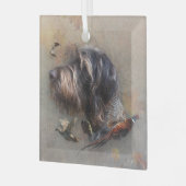 Deutsches Drahthaar Pointer Ornament Aus Glas (Vorderseite links)