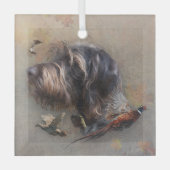 Deutsches Drahthaar Pointer Ornament Aus Glas (Vorderseite)