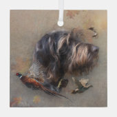 Deutsches Drahthaar Pointer Ornament Aus Glas (Rückseite)