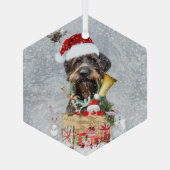 Deutsches Drahthaar Pointer Ornament Aus Glas (Rückseite)