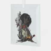 Deutsches Drahthaar Pointer Ornament Aus Glas (Vorderseite links)