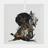 Deutsches Drahthaar Pointer Ornament Aus Glas (Rückseite)