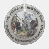 Deutsches Drahthaar Pointer Ornament Aus Glas (Vorderseite)