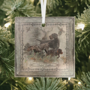 Deutsches Drahthaar Pointer Ornament Aus Glas