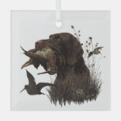 Deutsches Drahthaar Pointer Ornament Aus Glas (Vorderseite)